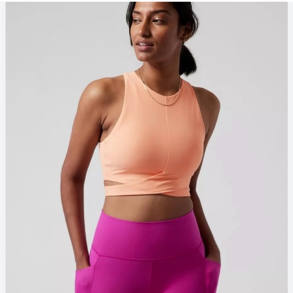 Athleta Apricot Crop Sports Bra